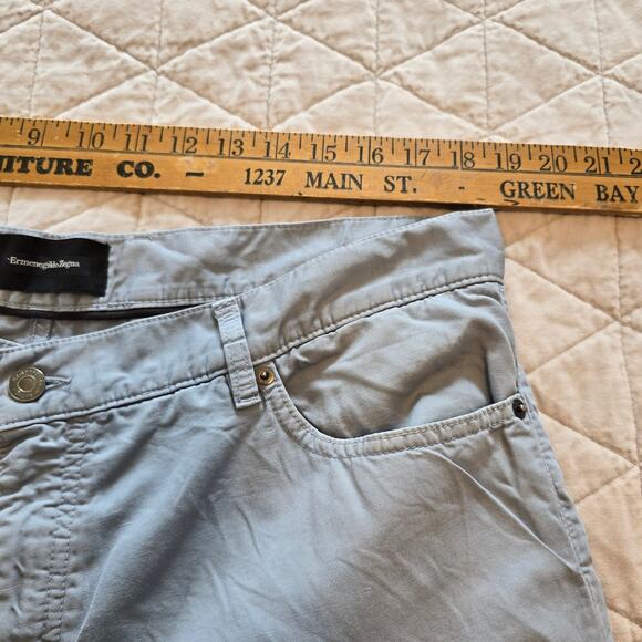 Ermenegildo Zegna Pants Men's 40 Blue Cotton Linen Blend Coastal Casual READ - Picture 11 of 12